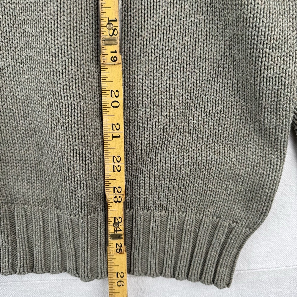 90s Vintage Polo Ralph Lauren Men's M Olive Marled Knit Sweater 100% Cotton - Picture 12 of 14